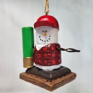 Smores Snowman Hunter ORNAMENT Shotgun Shell Plaid Christmas by Midwest CBK 3"